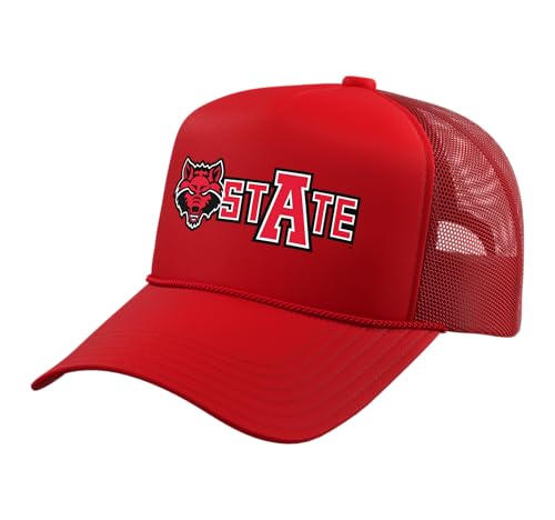 Arkansas State A-State Red Wolves ASTATE132 Trucker Hat with Adjustable Mesh Back, Red