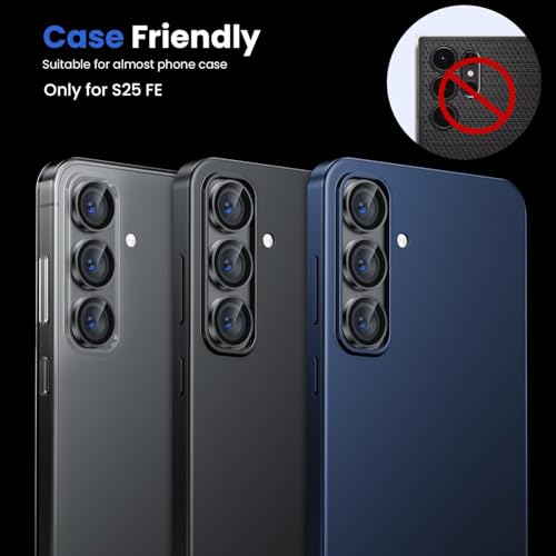 Image of ZARALA Camera Lens Frame Glass Compatible with Samsung Galaxy S26 /S26+Plus Camera Lens Protector - [Keep Original Shooting] Shatterproof 9H Tempered Glass Screen Metal Ring Cover,Anti-Fingerprint,Anti-Scratch,Case Friendly,Titanium Black