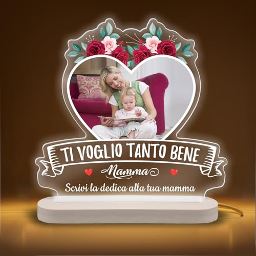 📦 Cosa Riceverai? ✔ 1 lastra in plexiglass personalizzata con foto e dedica ✔ 1 base in polivinile (a scelta tra piedini, standard o con LED) ✔ Cavo USB con interruttore (solo per la versione con LED)