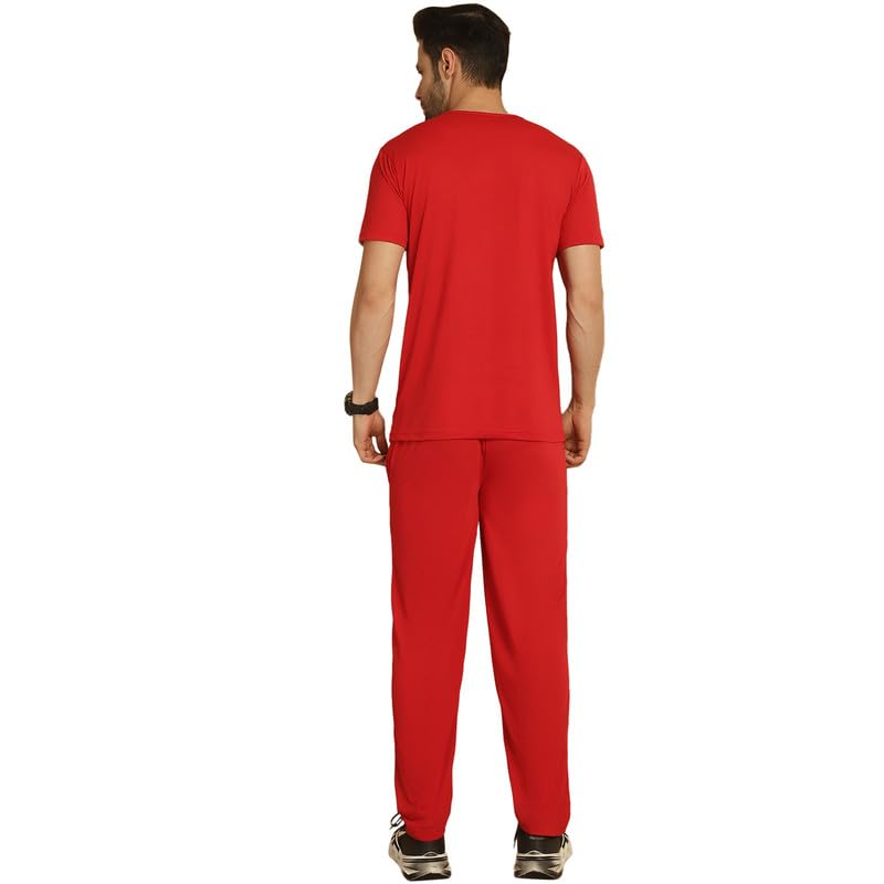 Image of VIMAL JONNEY White Cotton Printed CO-ORD Set Tracksuit for Men-T PRT 23 WHT D10 WHT. 02-P
