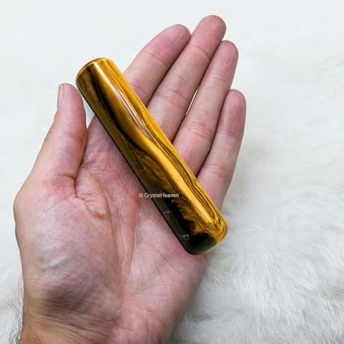 Image of Tiger Eye Crystal Wand - Smooth Crystal Wand for Energy Healing, Chakra Balancing, Meditation and Home Decor - Crystals and Healing Stones for Gift