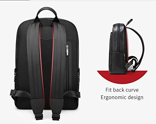 Mochila em Couro Legítimo William Polo a Prova D'água para Notebooks até 14 Polegadas Modelo Unique