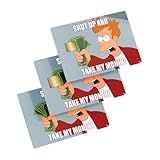 Debit Card Sticker (Pack of 3) - Driver License Credit Card Sticker Protecting & Personalizing Bank, EBT, Metro, Key Card - No Bubble, Slim, Waterproof, Removable (Shut Up)