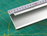 Profesjonalna linijka tnąca Zero 70 cm / 700 mm z aluminium – skala od 0 cm, antypoślizgowa, stalowa krawędź, uchwyt – b