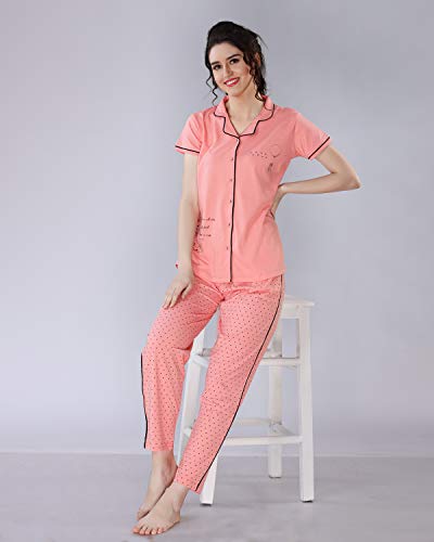 Image of AV2 Women's Cotton Polka Dots Night Suit Pajama Set