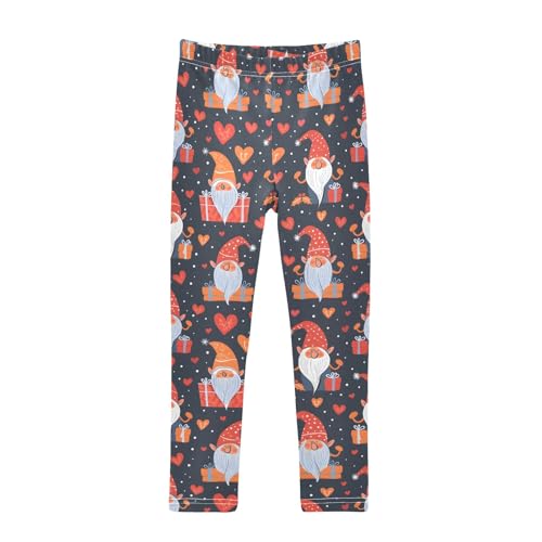Gnomes Hearts Black Girls Leggings Athletic Pants Tights Stretch Bottom