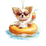 Rearview Mirror Ornaments T | 2D Acrylic Cat Dog Rearview Mirror Accessories | RearviewMirror Accessories 2D Acrylic Cat Dog Ornament | Animal Charm Pendant For Home Truck Vehicle Interior Access