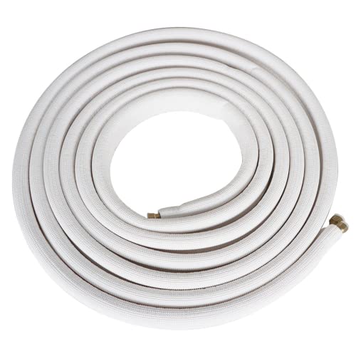 25FT Air Conditioning Tubing Hose Extension 1/4 and 3/8 Inch Insulated Copper Hoses FIT for Mini Split Air Conditioner