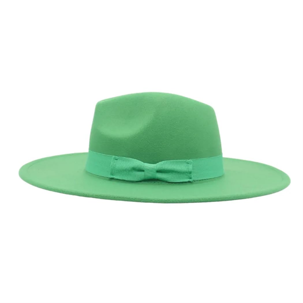 Cappello Fedora unisex a tesa larga con papillon da donna elegante per feste chiesa jazz cappello a cilindro da uomo in feltro Panama Sun Cap