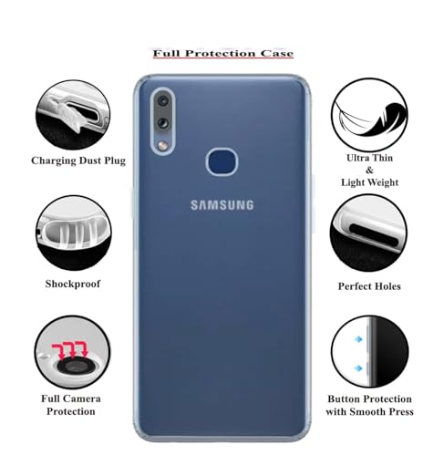 Image of COVERBLACK Soft Rubber Silicon Clear Back Cover Compatible Model for Samsung Galaxy A10s - Transparent