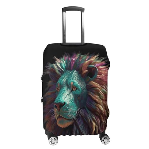 Abstract 3D Art Lion Luggage Cover Travel Suitcase Covers for Luggage Elastic Carry on Luggage Covers for Suitcase Tsa Approved Washable Luggage Sleeve Protector Fits 18-32 Inch L4