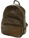 Leather Backpack Purse Mid Size & Convertible into single strap sling Bag or Backpack wearing Multiple Organizer Pockets Dark Brown