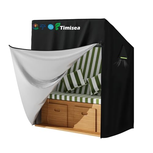 Timisea Strandkorb Schutzhülle Winterfest Abdeckhaube für 2-Sitzer...
