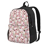 Jack Russell - Mochila escolar vintage floral para hombres y mujeres, mochila universitaria con 15 compartimentos para laptop