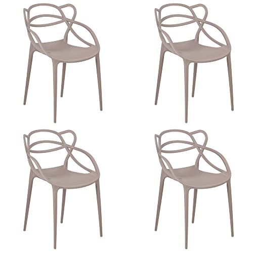 Totò Piccinni Sedia INFINITY EYE in Polipropilene Moderna Design Impilabile (Tortora, 4)