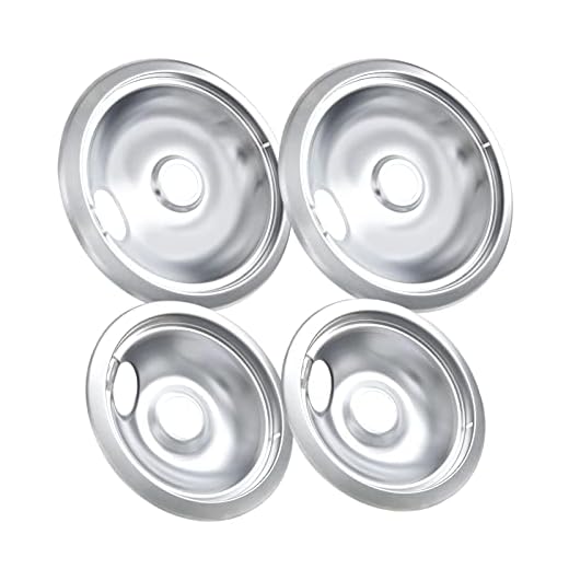 COZZIVITA 316048413 and 316048414 Stove Bruner Drip Pans for Electric Stove Top - Perfectly Fit Frigidaire Kenmore Electric Range -Thickening to Prevent Bending and Rust - Include 2 x 6 in, 2 x 8 in