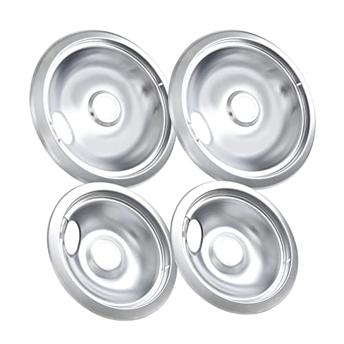 COZZIVITA 316048413 and 316048414 Stove Burner Drip Pans for Electric Stove Top - Perfectly Fit Frigidaire Kenmore Electric Range -Thickening to Prevent Bending and Rust - Include 2 x 6 in, 2 x 8 in by COZZIVITA - Used condition - US$15.70