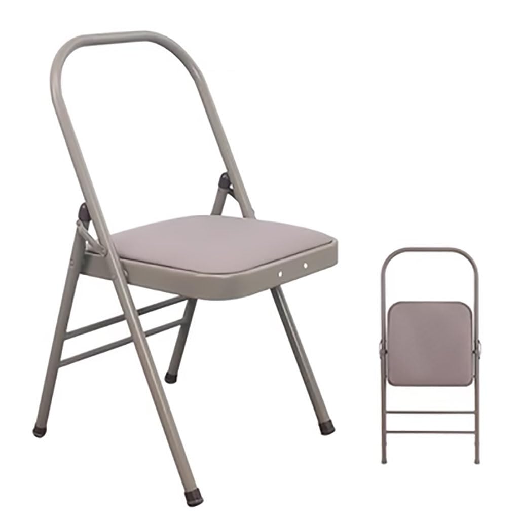 Sedia ausiliaria per Yoga con Supporto Lombare per la Schiena Sedia Yoga Pieghevole Struttura in Metallo Sedia Yoga Iyengar Sedia Yoga Pilates Sedia a inversione Yoga Grigia Nera Viola