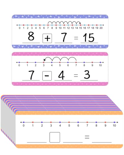 #Commissioniguadagnate<br>16 Carte Bianche Scribbabili con Linee Numeriche Doppio Faccia (0 10/0 20) Matematica per Bambini Studenti Aule e Casa (30cm x 10cm)