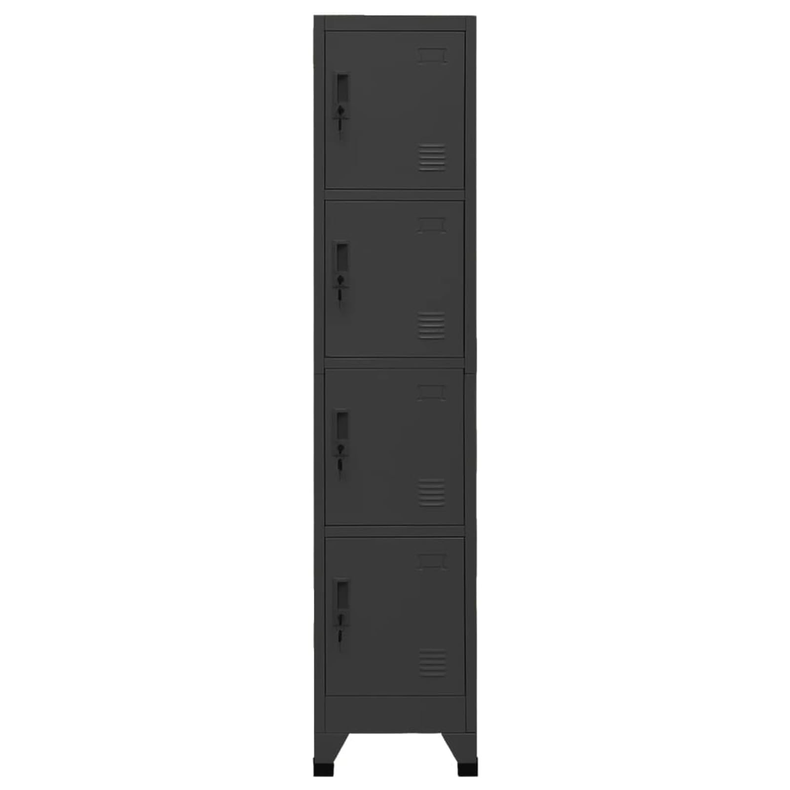 IKAYAA Büroschrank Schmal Hochschrank Einzelspind Spind Schließfachschrank Aktenschrank Metallschrank Umkleideschrank Abschließbar Schließfachschrank 38 x 45 x 180 cm Anthrazit