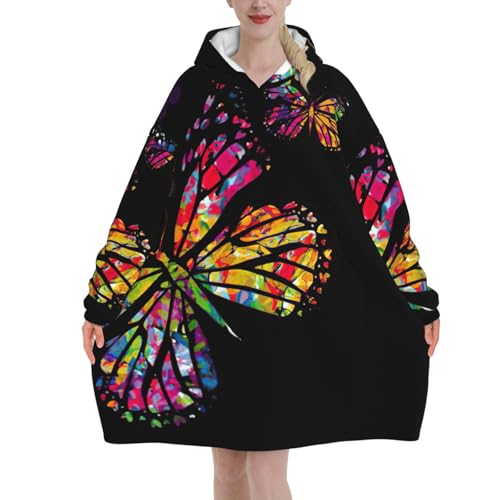 Couverture à capuche femme motif papillon idée cadeau anniversaire original