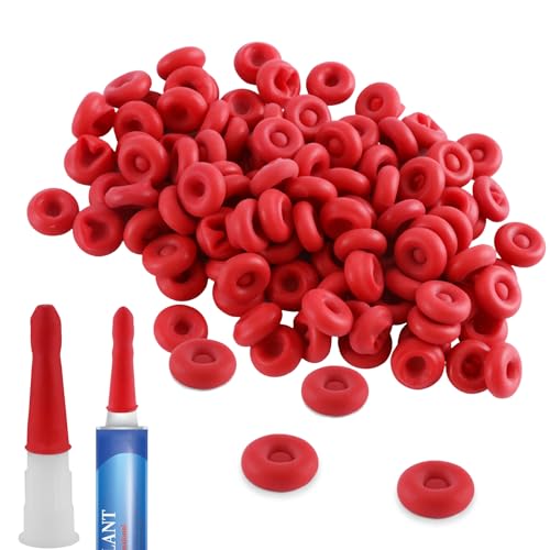 Cubierta protectora para boquilla de masilla roja 50 pcs miniatura 1