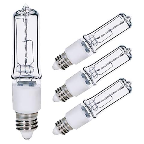 4-Pack JDE11 120V 75W Dimmable Halogen Bulb T4 Mini Candelabra Base Warm White for Chandeliers, Ceiling Fan, Table Lamps, Cabinet Lighting… Cover