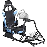 ARES WING Racing Simulator Cockpit mit Sitz, SIM Racing Cockpit Kompatibel mit Fanatec, Thrustmaster, Logitech, Moza Racing Games Kompatibel mit PS5, PS4, Xbox und PC, Blau