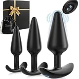 Analplug 3er-Set mit 12 Modi Vibration Analvibratoren für Mann Frau, Anal Plug Vibratorensets Frauen Prostata Stimulation Männer Sex Spielzeug für die Paare, Butt Plug Anal Dildo Sex Toyset Buttplug