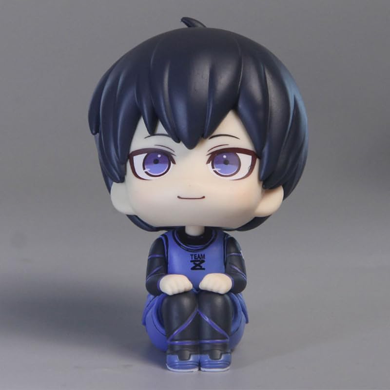 Isagi Yoichi Figure Anime Look Up Figurine 3.9'' PVC Cute Action Figure Model Cake Topper Collectible Statue