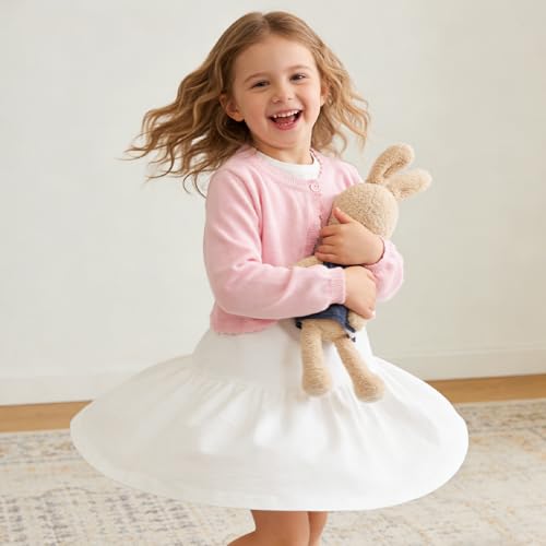 Image of Miipat Toddler Girls Cardigan Long Sleeve Bolero Shrug Kids Knit Sweater Cover Up Button Closure Cropped Tops