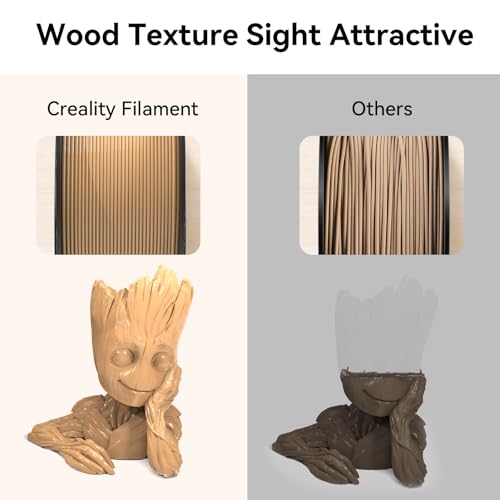 Image of Creality Wood Filament PLA, Dark Brown PLA Filament 1.75mm, Dimensional Accuracy + /- 0.03mm, Warp-Free and Clog-Free, 1KG Spool (2.2 lbs), Fit for 99% 3D Printers