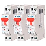 EATON 264744 PLG4-C10/1N – MODULARER DISJONCOR PH/N – Weiß – Rot – 1P+N / 10 A – C-KURBE – Schraubanschluss – 3 Leistungsschalter