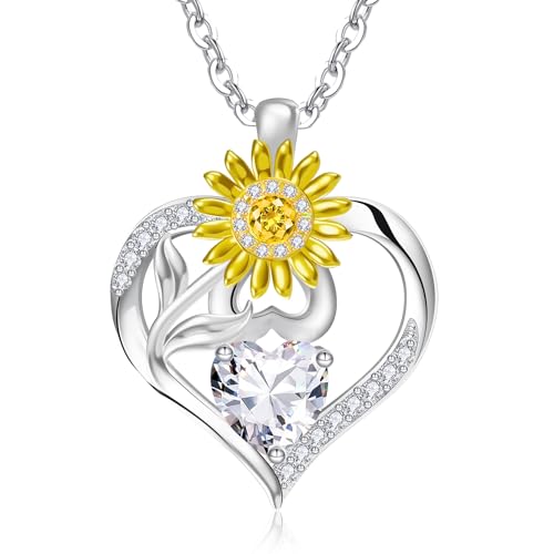 RIVIKO Sunflower Birthstone Necklace Only $79.99 at Amazon