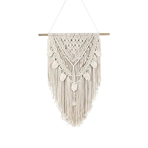 Boho-Chic Macrame Wall Hanging Decor, Handmade Geometric Tapestry With Long Tassel, Perfect For Decorating Your Dorm, Bedroom, Apartment Or Home, 24 X 32 Inches #TOP21