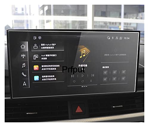 DENJAY Films de Protection d'écran Film Protecteur en Verre Trempé Anti-Rayures pour Autoradio A4 2020 Film De Navigation GPS Écran LCD Cover