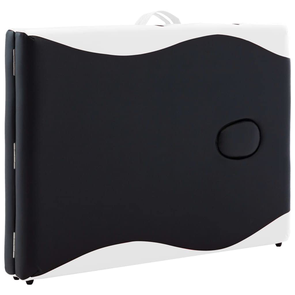 Generisch Massageliege Klappbar 2-Zonen mit Holzgestell Schwarz und Weiß,Gesundheit & Schönheit,Körperpflege,Massage & Entspannung,Massagetische,16.15KG,110204