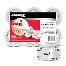 Master Lock Heavy Duty Packing Tape, 2 in x 55 yd, 2.7 Mil Thick Strong Shipping Tape, 6 Clear Tape Rolls