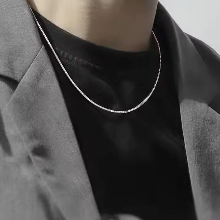 Image of THE MEN THING Chain for Men, Luxury Pure Titanium Steel Chain | Silver Stainless Steel Chain | Necklace Jewellery for Men & Boys