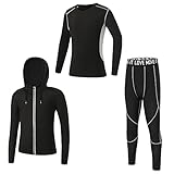 Kinder Mädchen Jungen Trainingsanzug Sportunterwäsche 2/3 tlg Schnelltrockend Jogging Bekleidungsset Freizeitanzug Training Laufen Fußball Basketball Trikots Yoga(Bitte wählen Sie eine Nummer kleiner)
