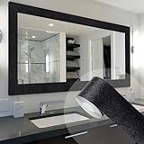 Avinyl 10M Black Mirror Border Peel and Stick Wallpaper, Self Adhesive Waterproof Wallpaper Mirror Frame Tape for Bathroom Decor, Silk Peel and Stick Trim Removable Kitchen Wall Decor 1.96' x 393'