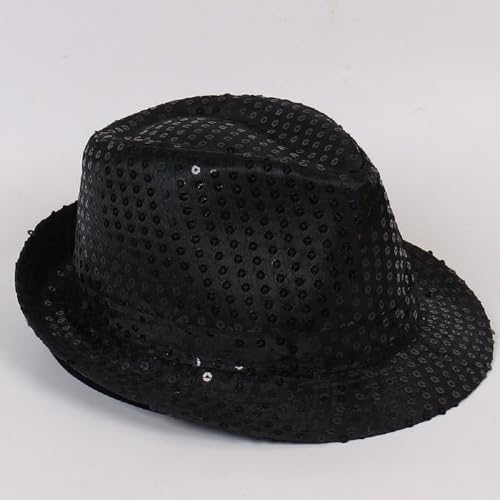 Sombrero Fedora Retro de Lentejuelas Unisex miniatura 3