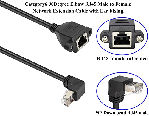 zdyCGTime CAT6 90 Degree RJ45 Twisted Pair Network Cable with Ear Extension Cable - Image 3