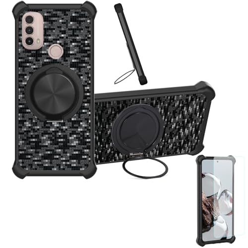 �Ή� Lenovo K14 2021 �P�[�X Phone Case [1�� 9H+�d�x���� �K���X�t�B����][360°��]���X�^���h�A�}�O�l�b�g��]CX-11-HEI
