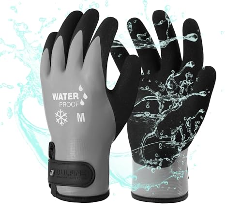 DULFINE 100% Waterproof Winter Work Gloves and Women,Foam