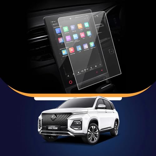 Image of KMH Premium Car Tempered Glass Screen Guard Protector compatible with MG Hector (2013 FL) 14 Inch, Dashboard Screen Guard Glossy Finish, Pack of 1