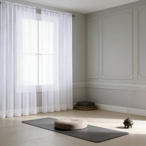 Rideau voilage transparent pour habiller un balcon ou une chambre lumineuse - 2