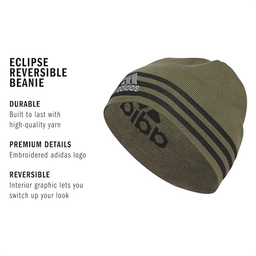 Image of adidas Men's Reversible Skully Beanie - Two-Sided Skull Cap Winter Hat