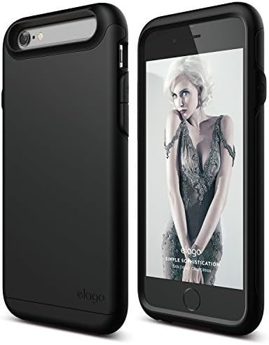 elago iPhone 6S Case, [Duro][Matte Black/Soft Feel Black] - [Premium Armor][Heavy Shock Absorption][Dual Layers] – for iPhone 6/6S