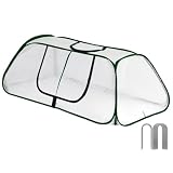 Tidevib Gewächshaus PE Abdeckung mit aufrollbarer Tür Pflanzenbeet Schutz Indoor Outdoor Garten Reihenabdeckung 115x50x45cm mit Erdspießen